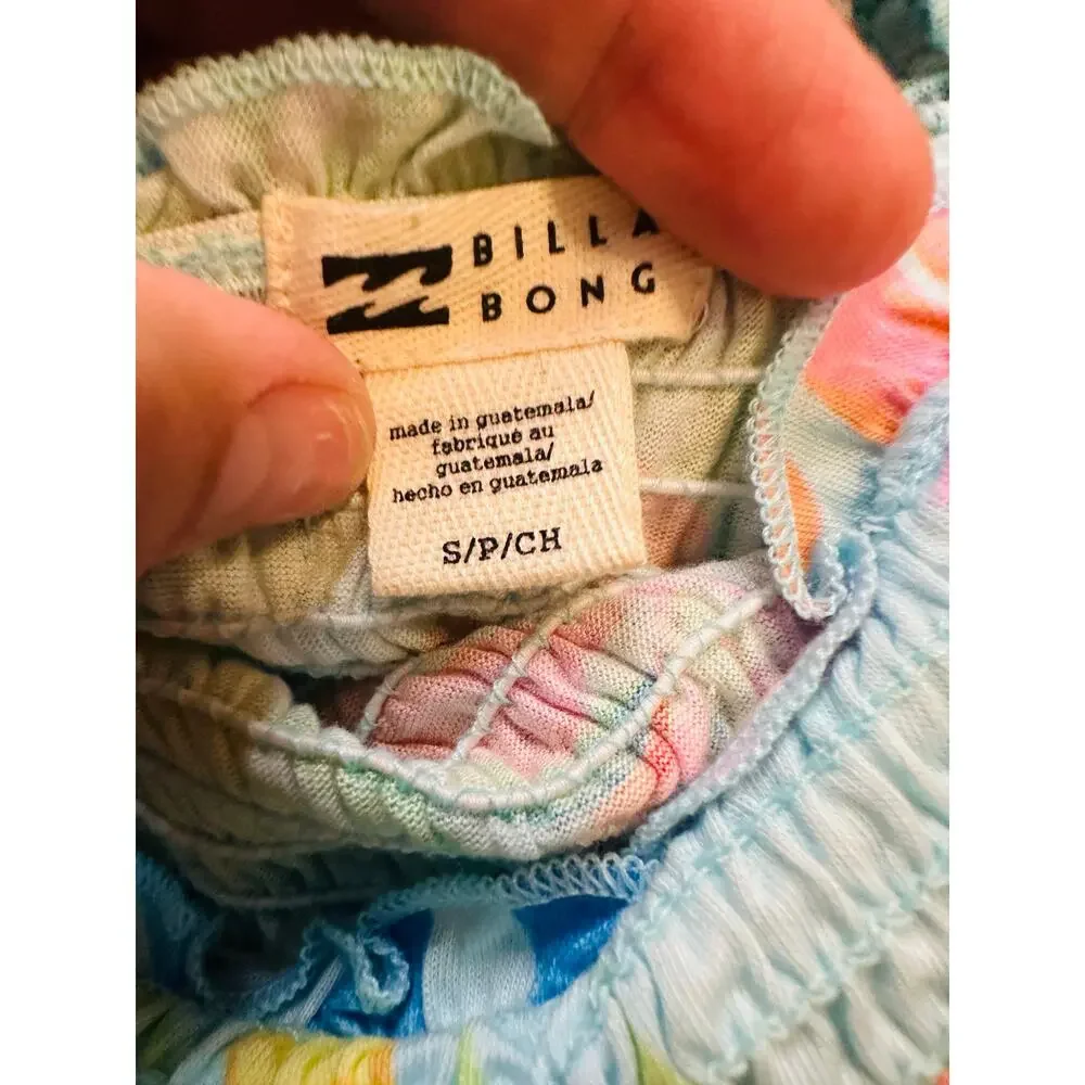 Billa Bong Girls Multicolor Tropical Smocked Sleeveless Sundress Size Small NWT